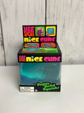 NeeDoh Nice Cube Super Solid Squish Sensory Toy Blue NIB